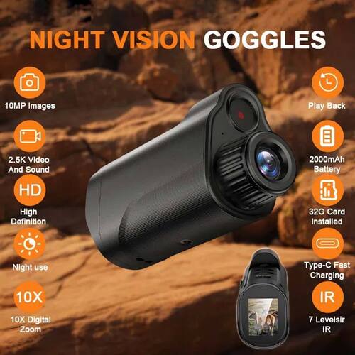 Monocular 800m Night Vision Goggles 10X Digital Zoom 5W Infr