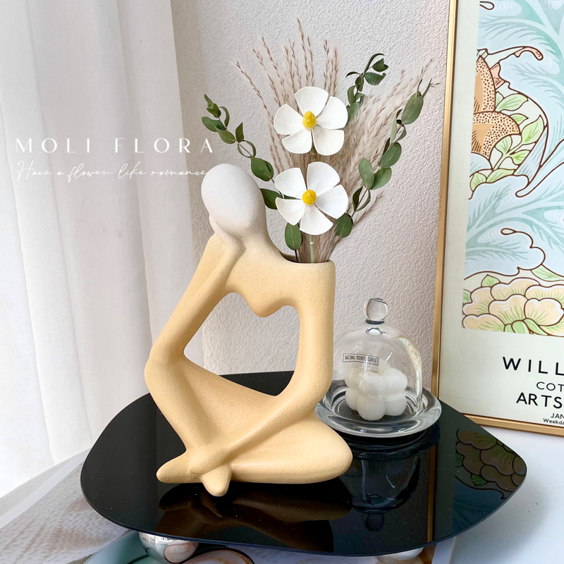 插花陶瓷干花花束家居装饰品