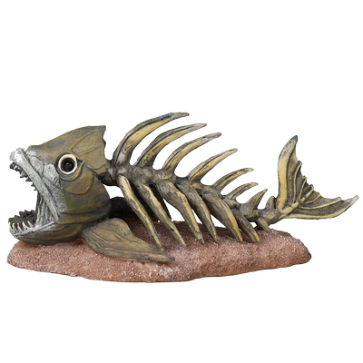 鱼缸仿真恐龙骨架骷颅头骨鱼骨