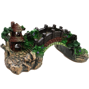 鱼缸装饰小摆件小桥流水摆件微景观水族鱼缸假山摆件石桥鱼缸造景