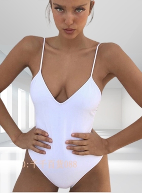 Solid color conjoined swimsuit sexy bikini性感比基尼连体欧美