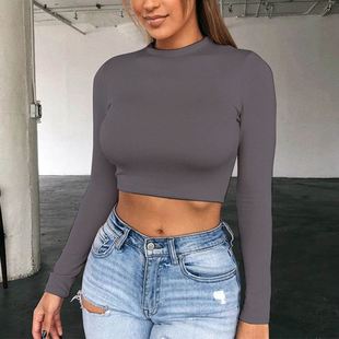 Shirt Clothes Top Tight Tops Korean Slim Ladies Crop Style