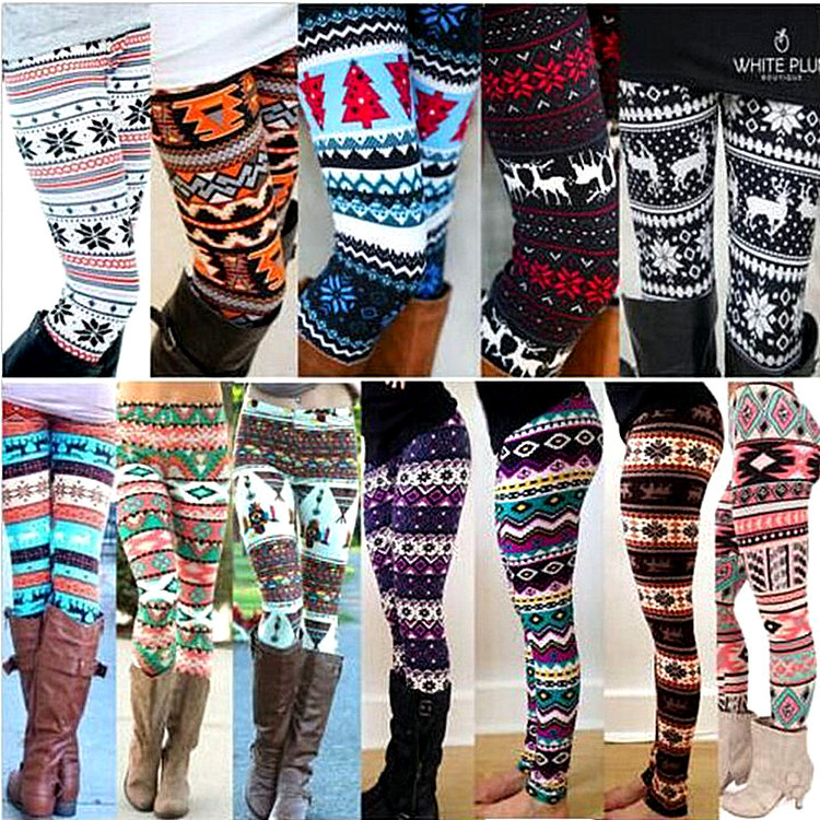 Christmas Leggings For Women Skinny Printed Pants Trouser