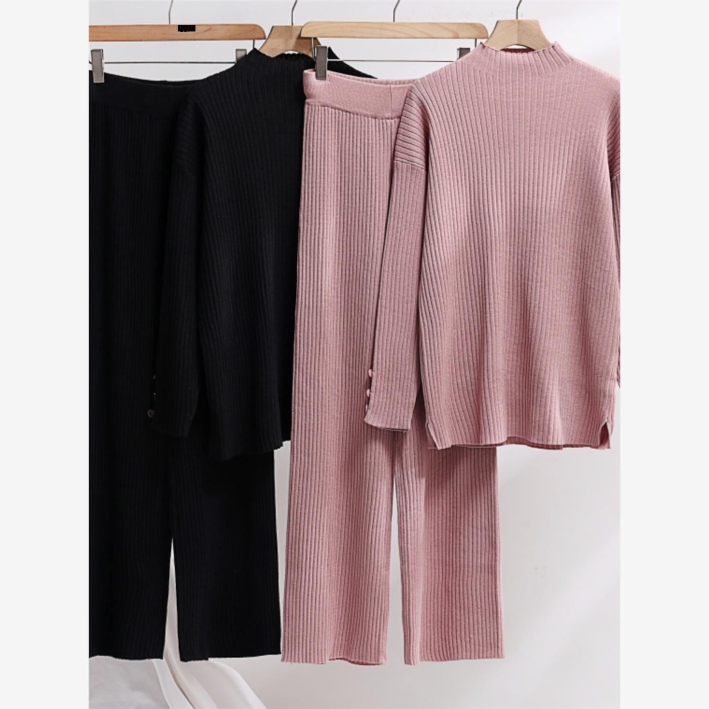 2023 Fashion fall winter loose knit suit women two piece set