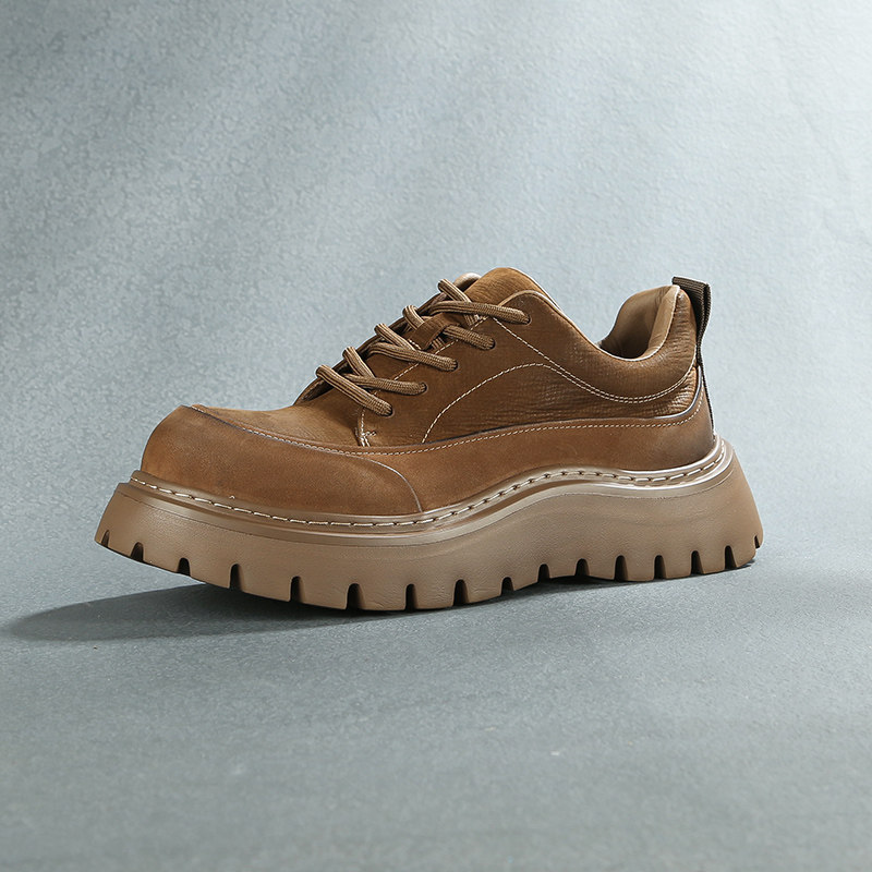 厚底男鞋秋季休闲鞋短靴男款高级感潮流厚底低帮马丁靴男款潮鞋子