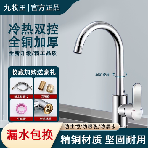 九牧王正品全铜加厚冷热