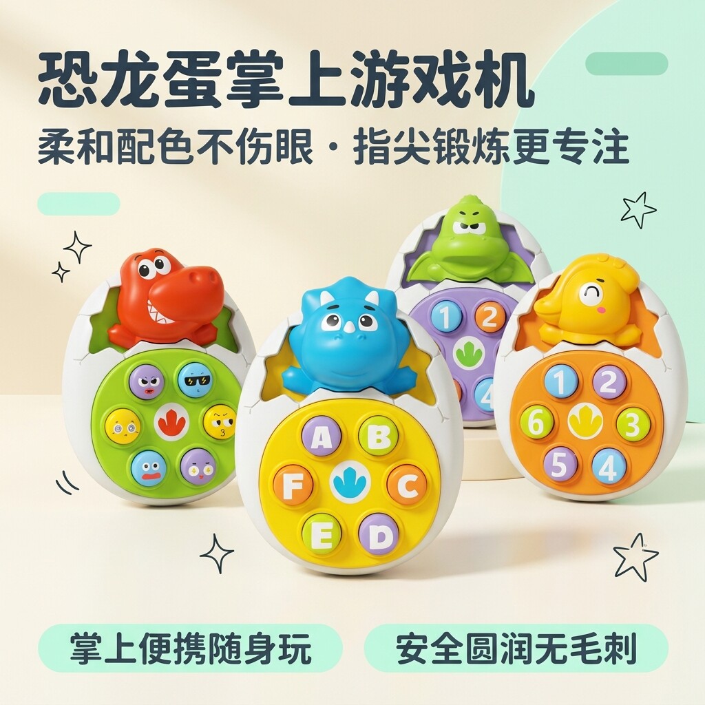 2 岁 + 恐龙蛋打地鼠玩具卡通恐龙破壳早教游戏机幼儿专注力训练