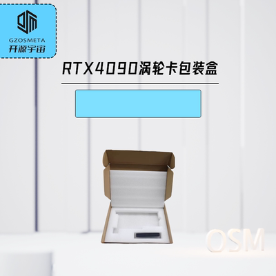 RTX4090涡轮卡计算卡外包装盒，卡长290mm以内