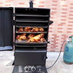 户外美式熏烤炉柜式烤肉炉烟熏炉烤肉柜闷烤炉熏鸡炉商用烧烤架