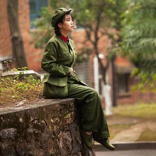 正宗65式老式服装的确良夏装涤卡冬装绿色文艺演出服老兵聚会纪念