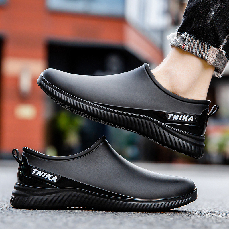 厨师工作水靴钓鱼厚底工地胶鞋