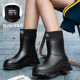中筒时尚 加厚 工作胶鞋 外穿成人雨鞋 女加绒保暖防滑雨靴厨房防水鞋