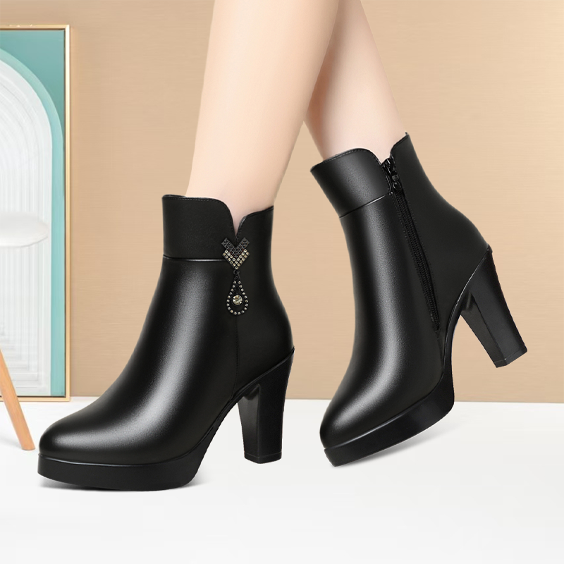 高跟防水台保暖女棉靴模特专业职业通勤走秀鞋久站不累脚舒适皮靴,女鞋,时装靴,淘宝优惠券,粉丝福利购,淘宝优惠卷