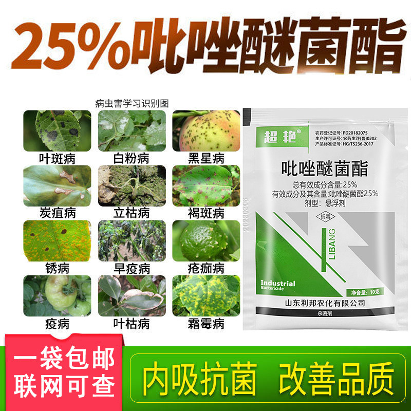 25%吡唑醚菌酯果树药叶斑病霜霉炭白粉疽病病农药 杀菌剂