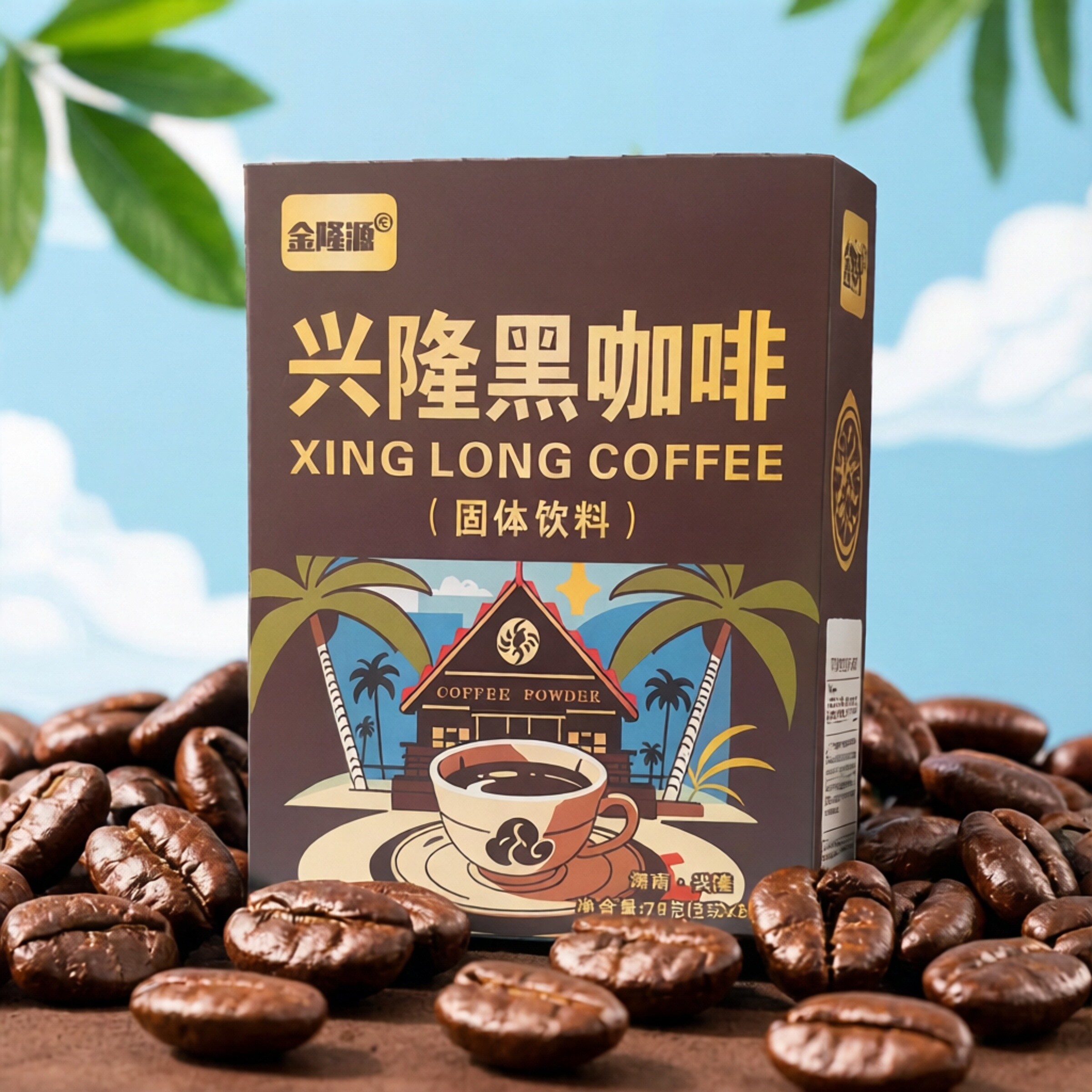 金隆源兴隆黑咖啡 3克*26条不添加糖100%咖啡豆萃取万宁兴隆