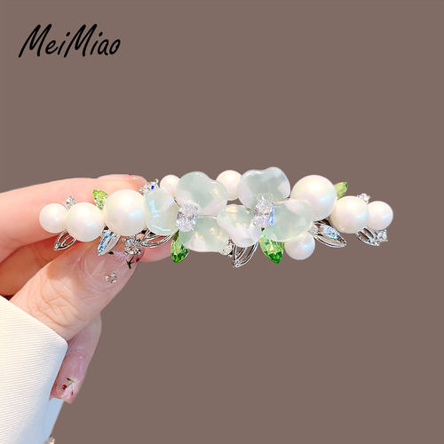 美苗~高端精致蔷薇花朵珍珠发夹