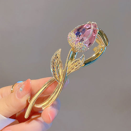 超闪水晶~郁金香一字夹