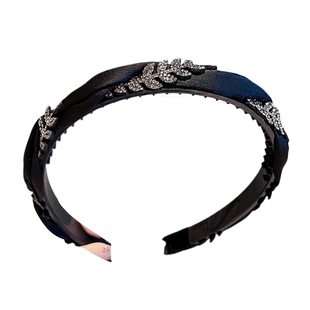 2024新款水钻麦穗辫子网红发箍女带齿简约发卡洗脸外出头箍压发捆