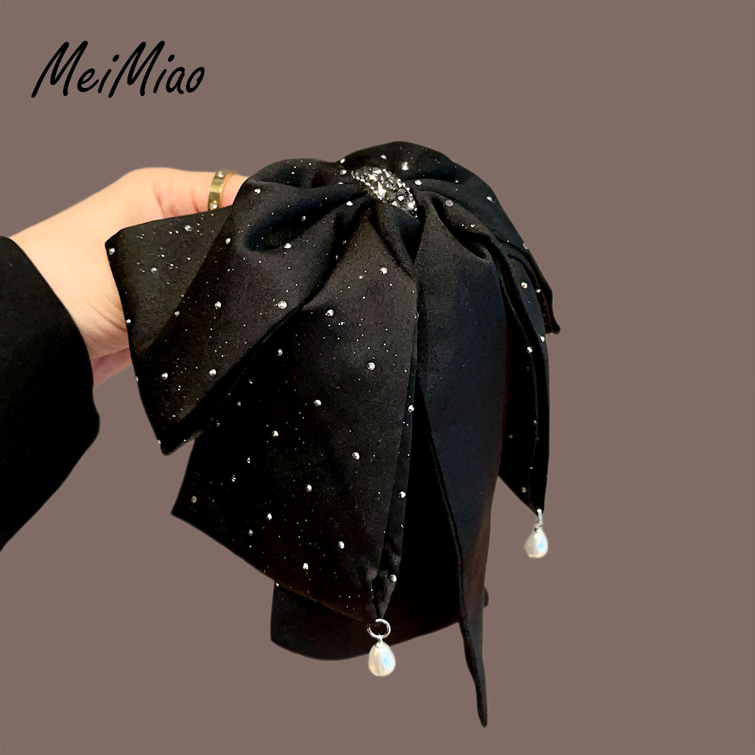 赫本黑色繁星蝴蝶结女头饰发夹2023新款马尾夹抓夹中号后脑勺发饰,饰品/流行首饰/时尚饰品新,发饰,淘宝优惠券,粉丝福利购,淘宝优惠卷