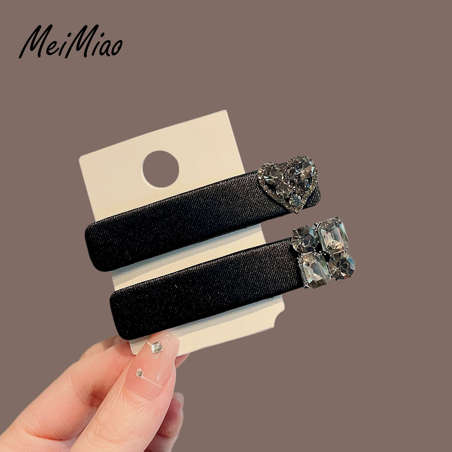 韩国新款爱心水钻发夹女BB夹