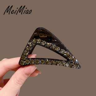 韩国高级感水钻抓夹女2025新款气质后脑勺发夹女半扎发抓鲨鱼夹子