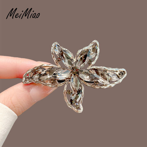 美苗~轻奢高端水晶海星弹簧夹子