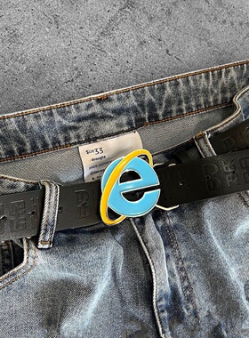 【现货】互联网的记忆复古e字母扣带腰带百搭时尚装饰牛仔裤皮带