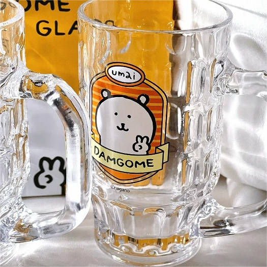 现货cheers自嘲熊杯子玻璃杯创意个性家用果汁冷饮杯子小号啤酒杯