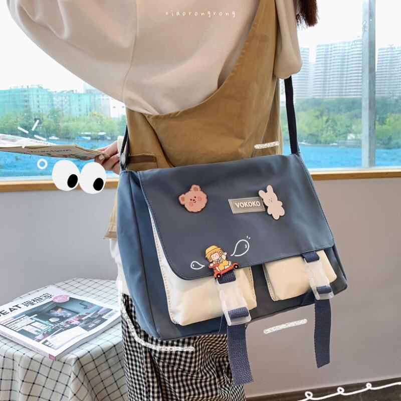 少女心斜挎包韩式帆布学生帆布包女单肩小个子斜挎2021年新款布包