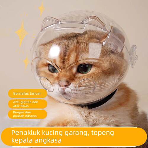 猫咪防咬头套太空头罩剪指甲洗澡防舔神器猫咪头罩圈宠物小猫幼猫