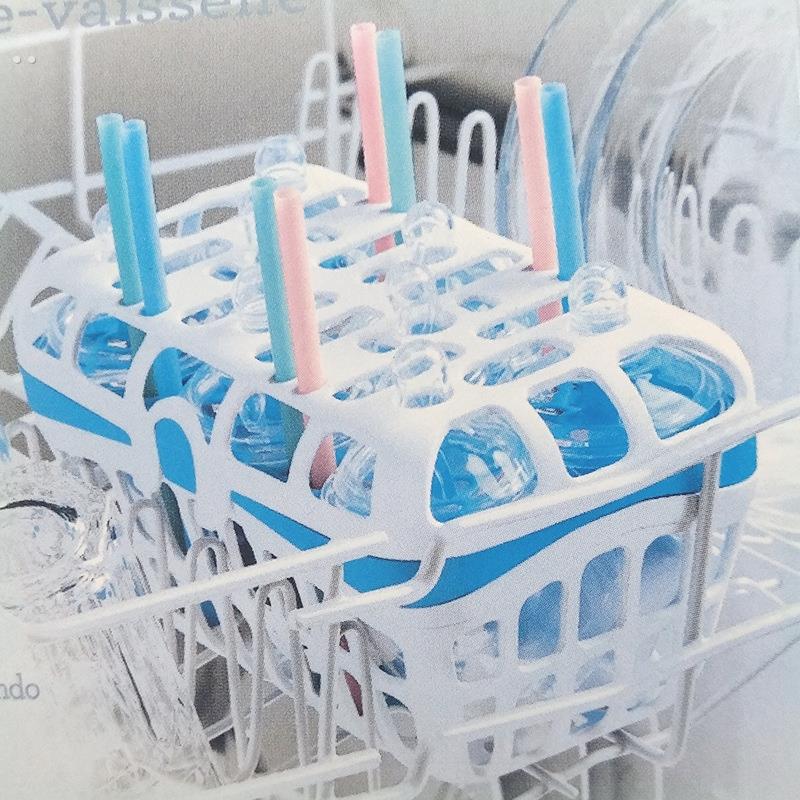 婴儿洗碗机奶嘴篮 奶嘴牙胶吸管固定收纳篮 便携式带沥水吸管篮