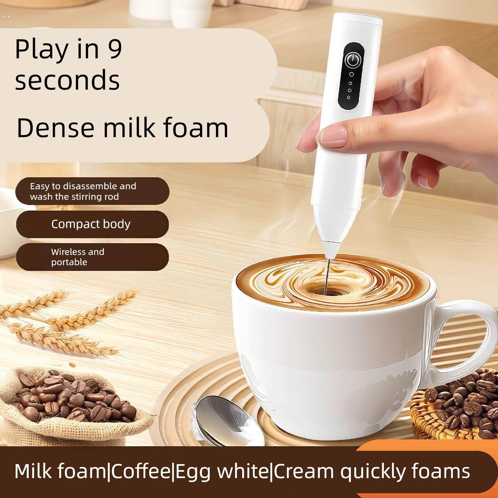电动打奶泡器咖啡打泡器家用迷你奶泡机牛奶搅拌器手持无线打发器