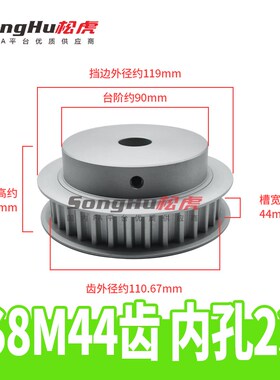 EBL61-S8M400-44-B-P-d20至65孔S8M44齿同步轮槽宽44 S8M同步带轮
