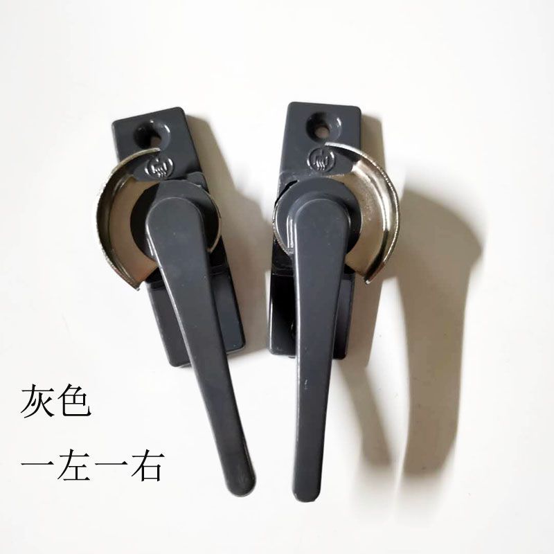2个828老式铝合金门窗月牙锁钩锁移窗搭扣推拉小把手小勾锁送螺丝