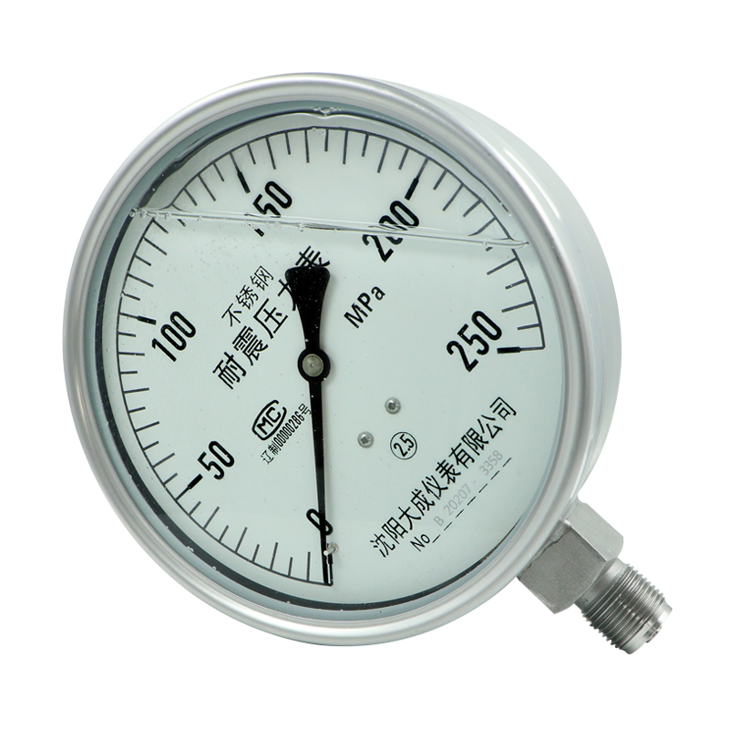 【大成】YN150F不锈钢超高压耐震压力表0-250MPA液压泵高压清洗机