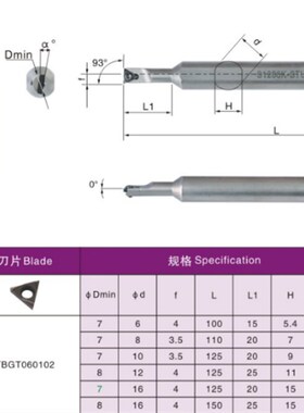 93度小孔径数控车刀内孔刀杆S1606K/S1206K/S0806K-STUBR06微镗刀
