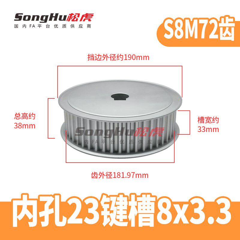 EBL41-S8M300-72-A-N-d20至50孔S8M72齿同步轮槽宽33 S8M同步带轮 - 实物图