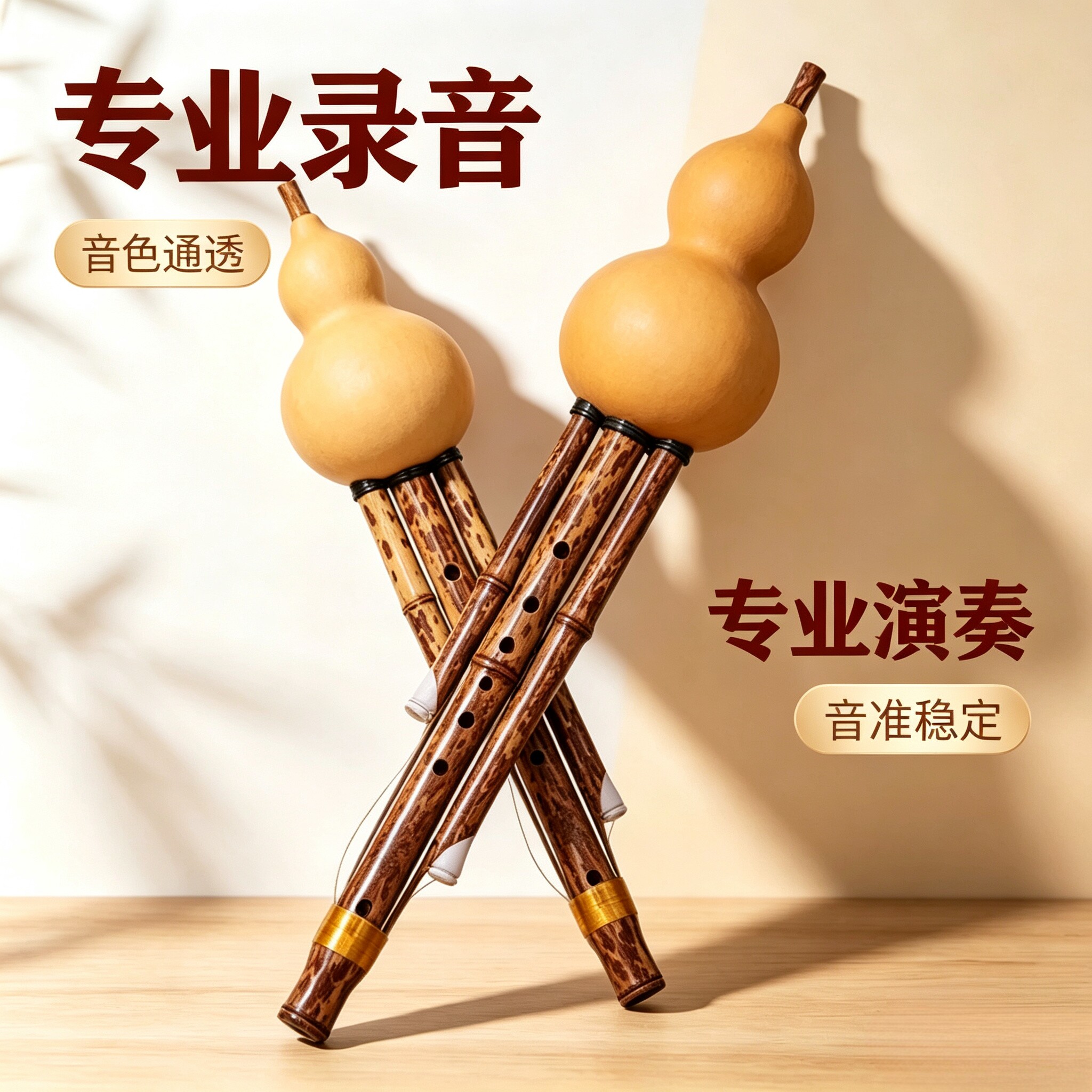 湘妃竹葫芦丝乐器专用录音C调降B调七孔专业演奏型葫芦丝高端定制