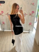 Trends 甜辣妹拼接亮片大露背长裙度假连衣裙 欧美小众 Area 定制