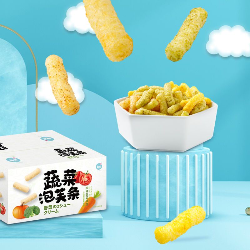 !新疆包邮西藏蔬菜泡芙条宝宝零食好吃的营养非油炸健康食品