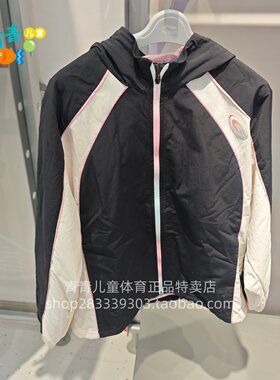 李宁儿童2026春款YFDW012女大童连帽运动上衣宽松风衣外套