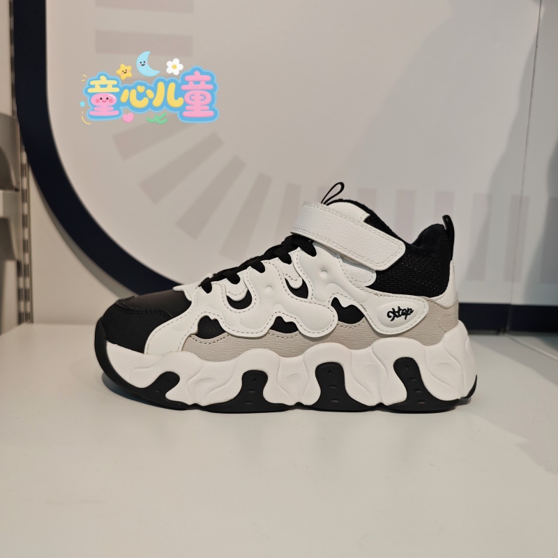 特步儿童2025冬季新款675414374019女大童户外保暖加绒中帮二棉鞋