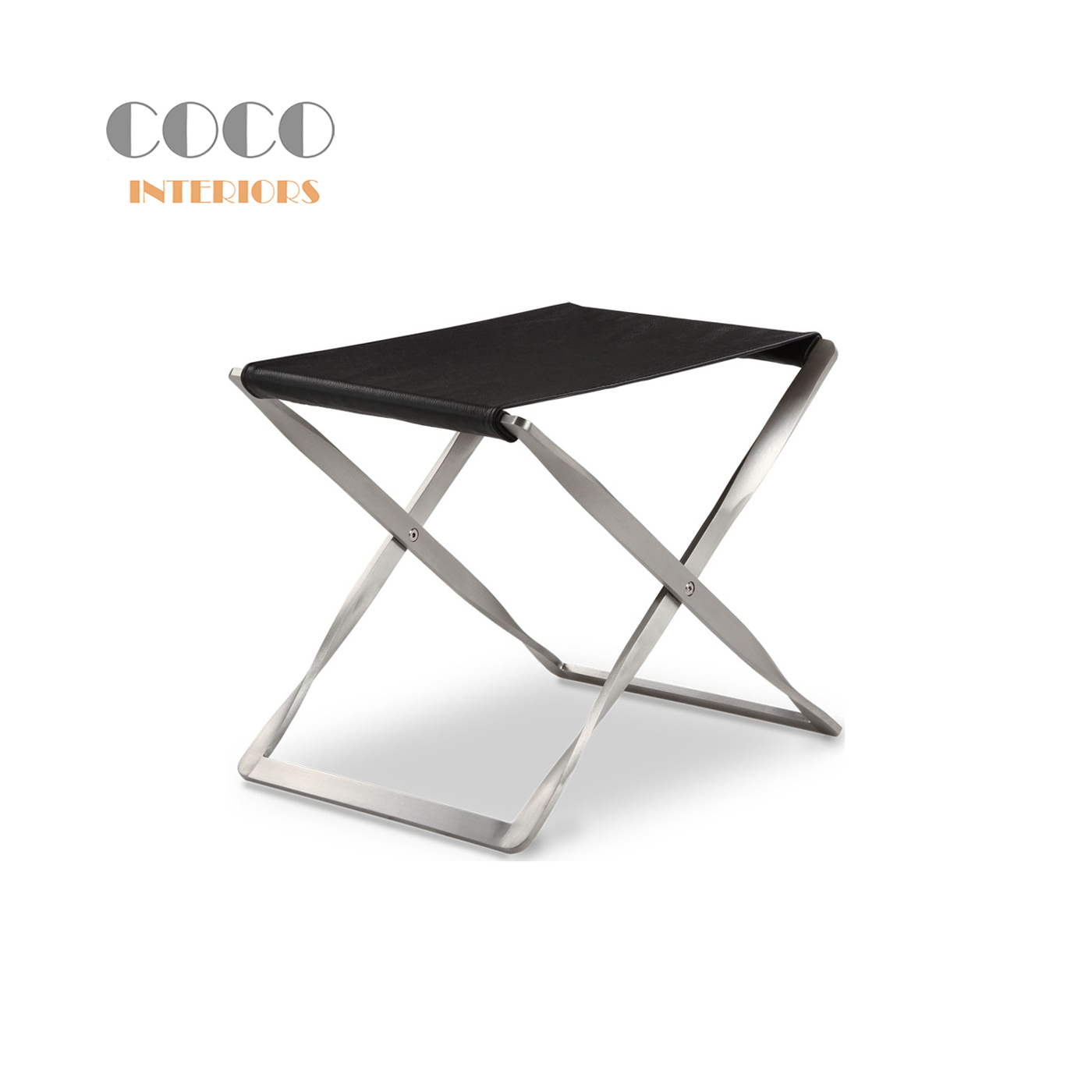 Retro studio PK91 stool北欧设计师不锈钢矮凳的折叠换鞋凳沙发