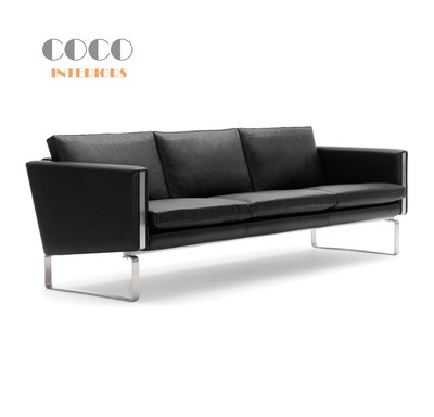 CH103 104 102  sofa Hans J. Wegner意式极简皮艺沙发不锈钢简约