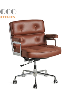 家用现代可旋转Eames lobby chair舒适休闲办公洽谈皮艺椅子