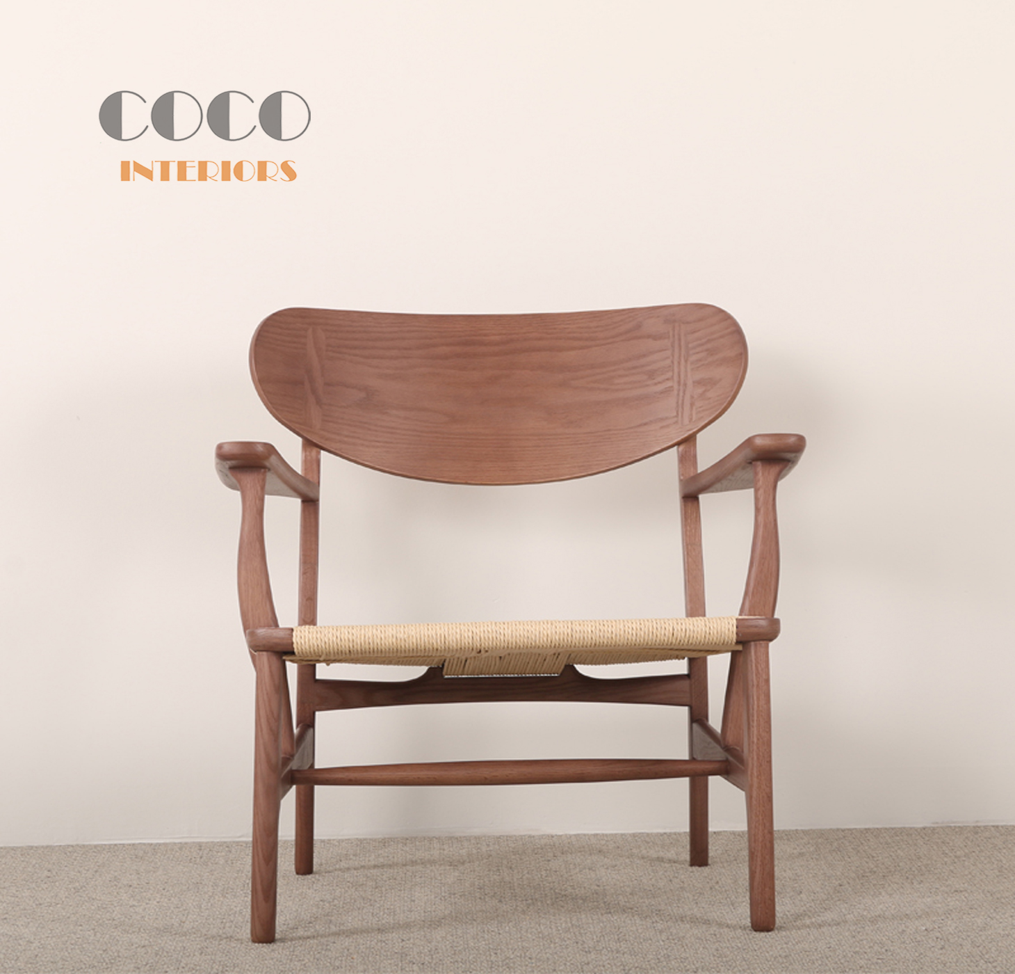 Hans Wegner CH22 lounge chair北欧经典实木设计师休闲单人客厅
