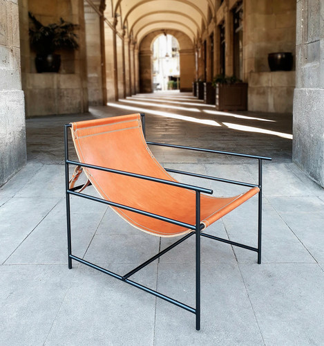 Classic Chaise中古风午休躺椅油蜡皮阳台真皮休闲沙发椅美式复古