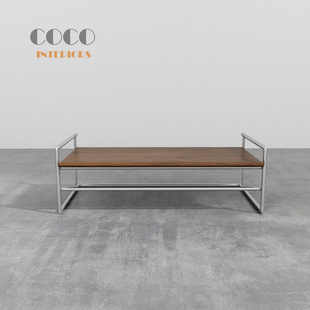 Menton Table By Eileen Gray艾琳格雷北欧不锈钢茶几北美黑胡桃