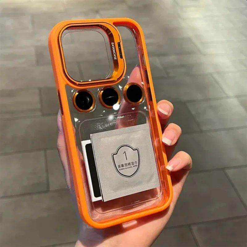 Lens Metal Ring Transparent Phone Case For IPhone 15 14 13 1