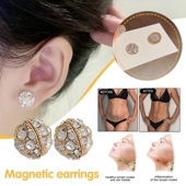 Magnetic pierced Acupuncture Zircon Point Non Earrings Women